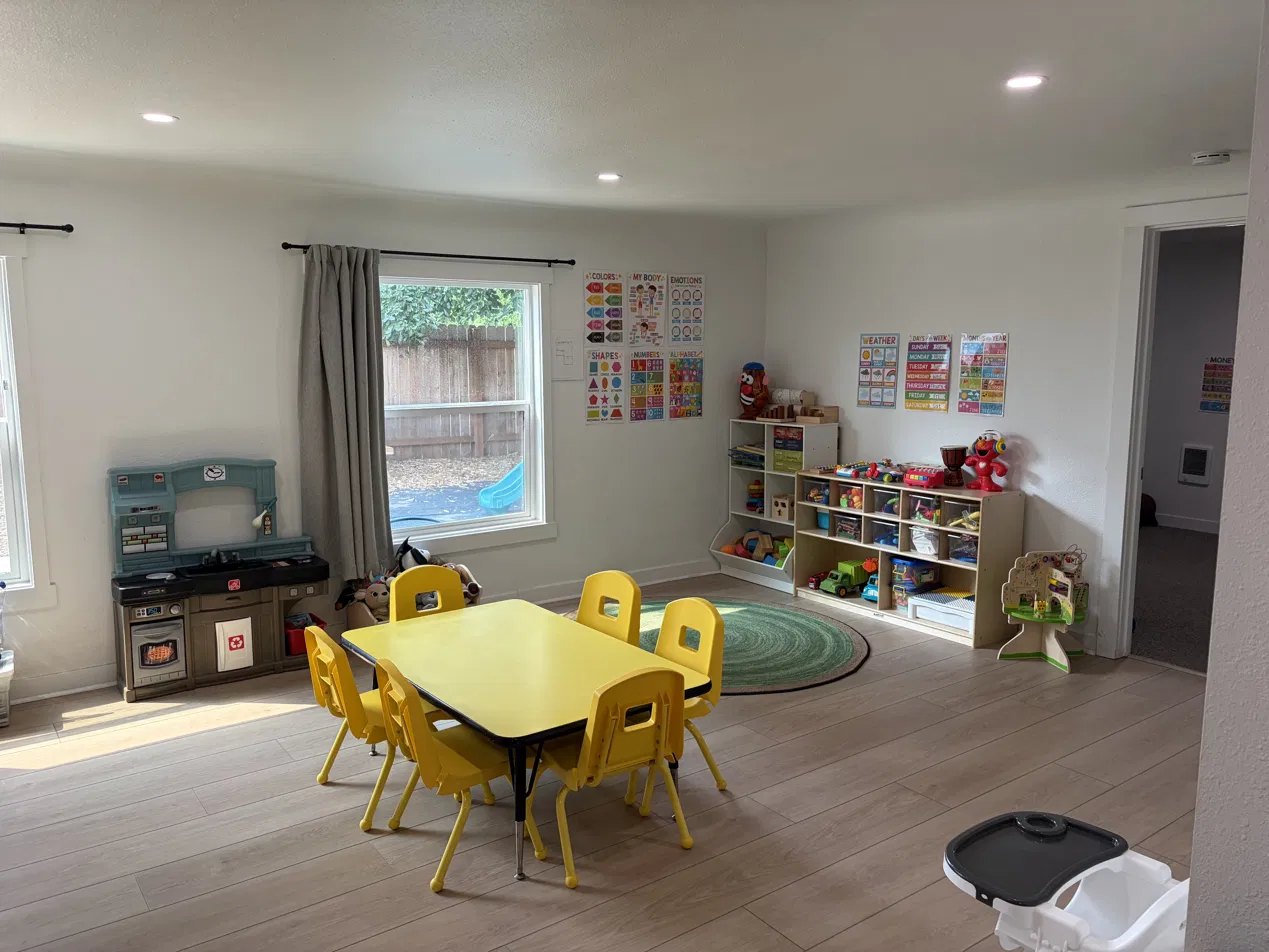 The main classroom, bright and ready for the day